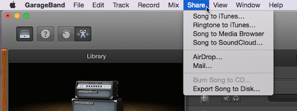 Сохранить GarageBand как MP3 на Mac