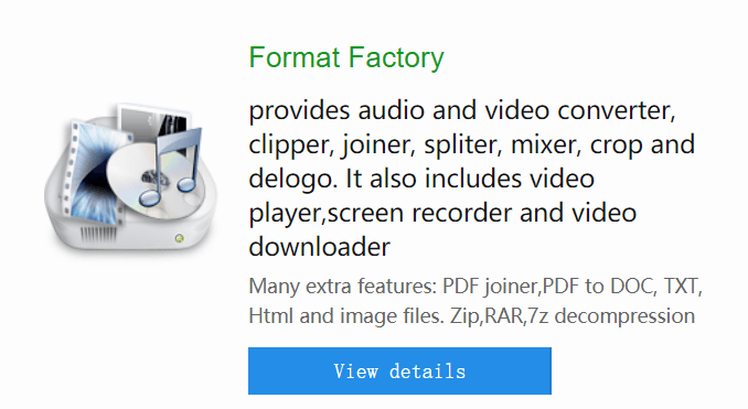 Format Factory - Une alternative pour Freemake n'est plus gratuit