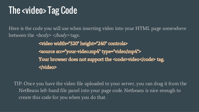 Balise vidéo Html5