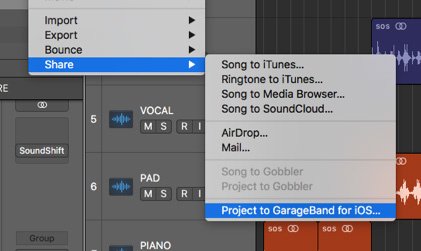 Speichern Sie GarageBand unter MP3 auf dem iPhone
