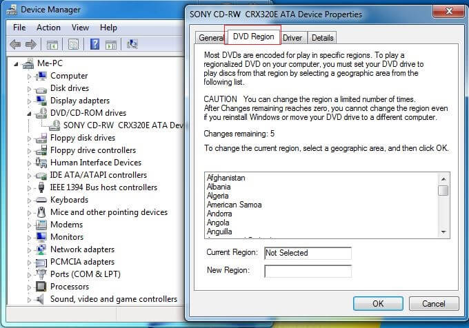 Bypass DVD Region Codes