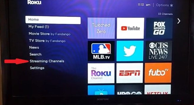 Go to Streaming Channels on Television