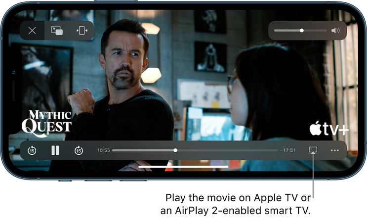 Utilisation d'Apple Airplay pour lire des films du téléphone au téléviseur