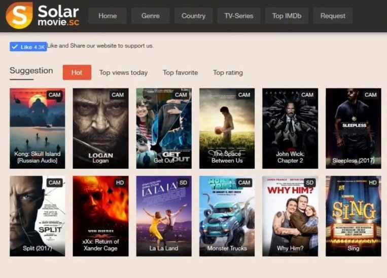 Sitio web de SolarMovies