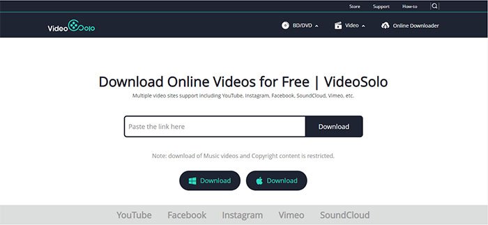 VideoSolo Video Downloader online