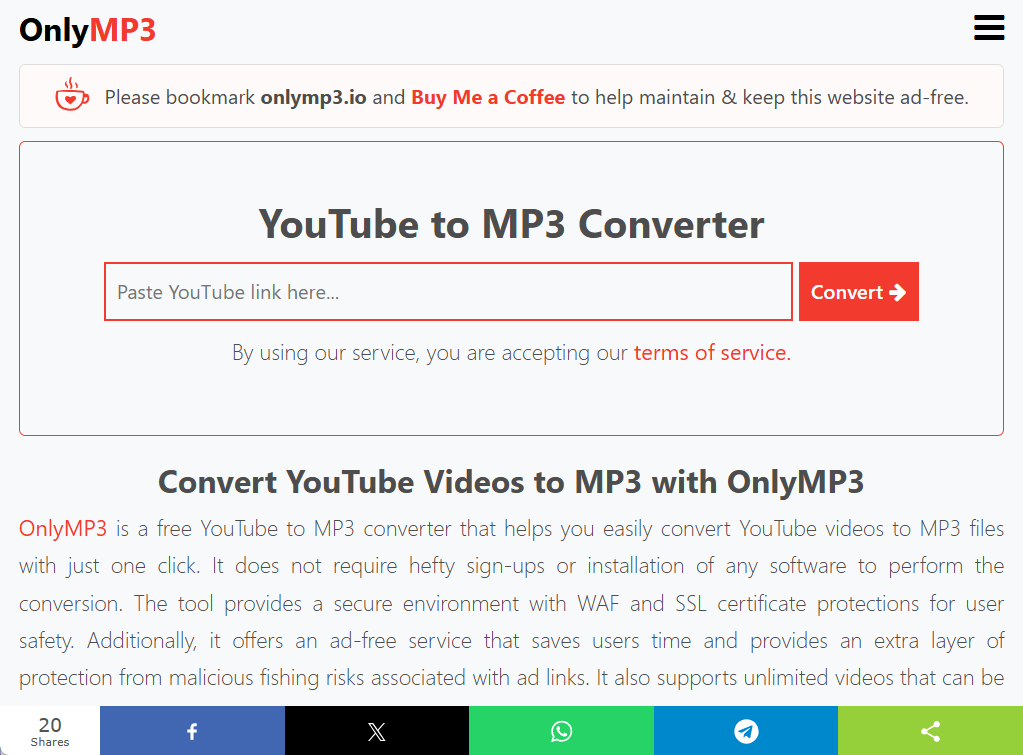 EndastMP3 Hämta YouTube Music