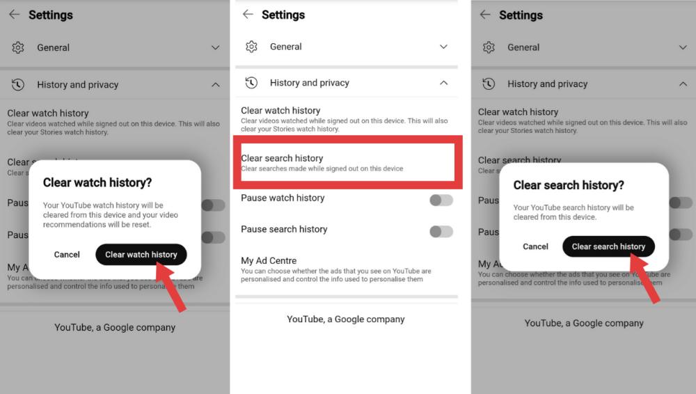 Borrar historial de música de YouTube