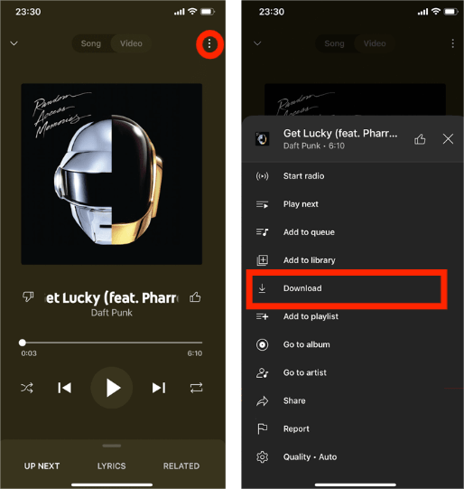YouTube Music Offline Downloads