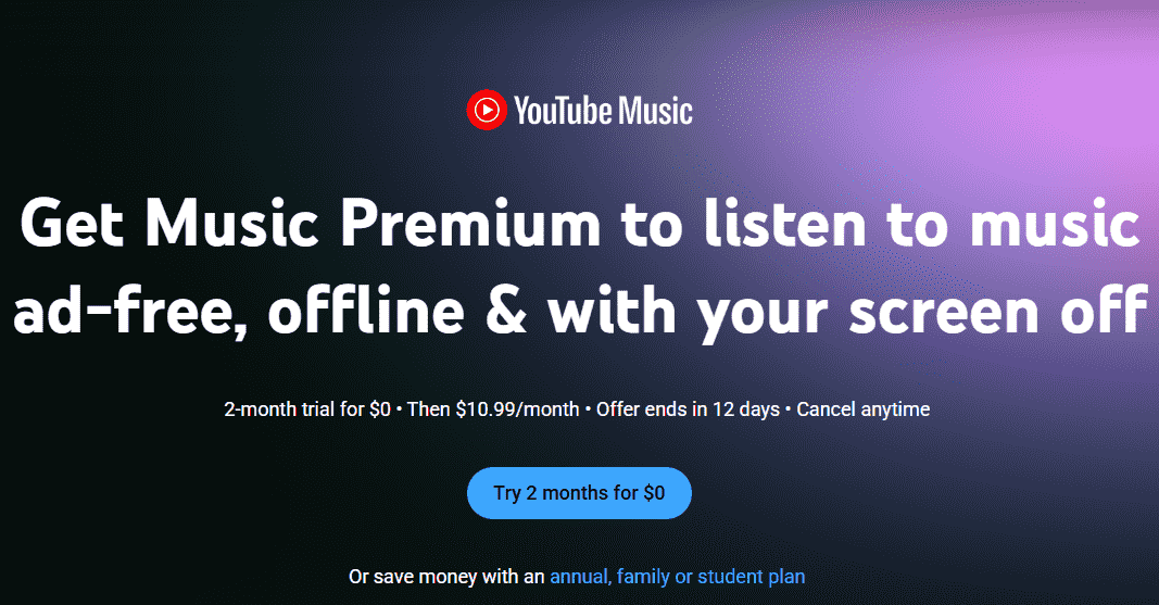 YouTube Music Premium Free Trial