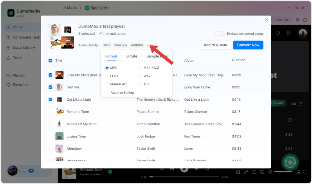 Selecteer uitvoerformaat